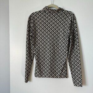 Marine Serre White Line Moon Diamond Print Top - Size M